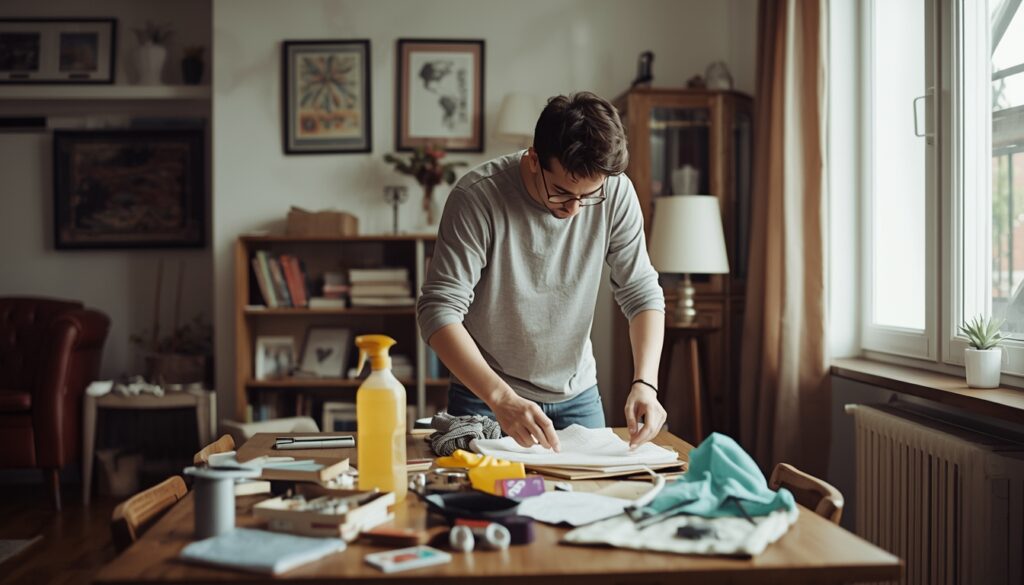 szybkie sprzątanie domu i porządkowanie rzeczy na stole